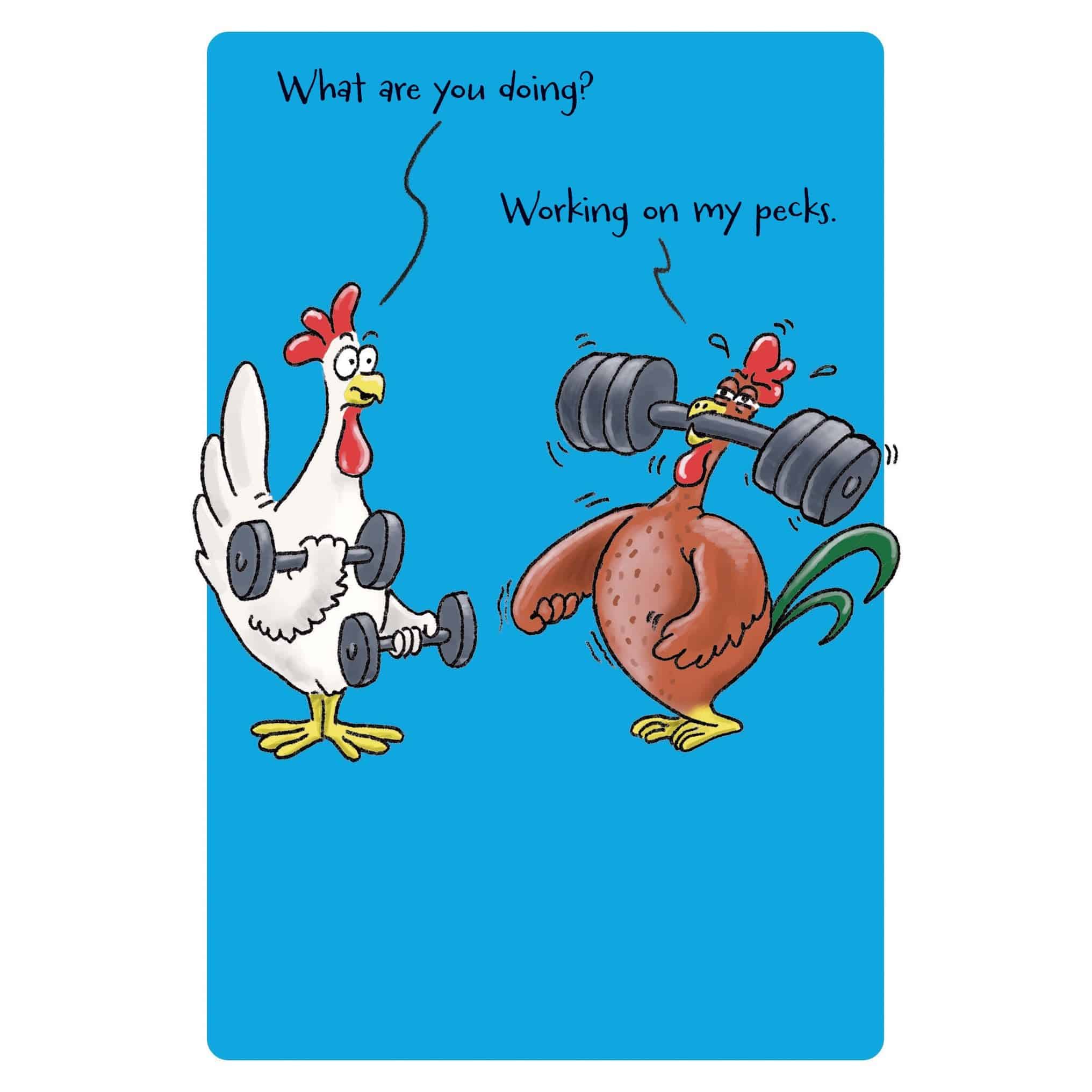 Colorful Pecks Funny Birthday Card by Pictura from the Everyday Cards collection with humorous birthday message and playful design.
